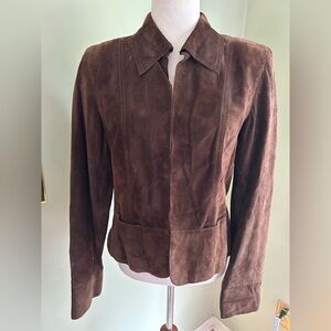 Vintage Context brown suede short jacket. Modern Minimalist. 10 but more like 6